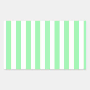 Sticker Rectangulaire Bandes de bonbons vertes et blanches