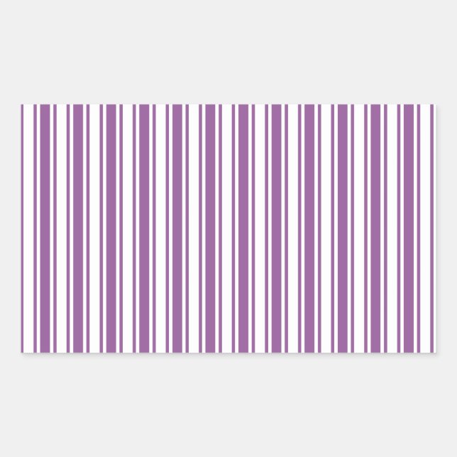 Sticker Rectangulaire Bandes de bonbons violettes et blanches (Devant)