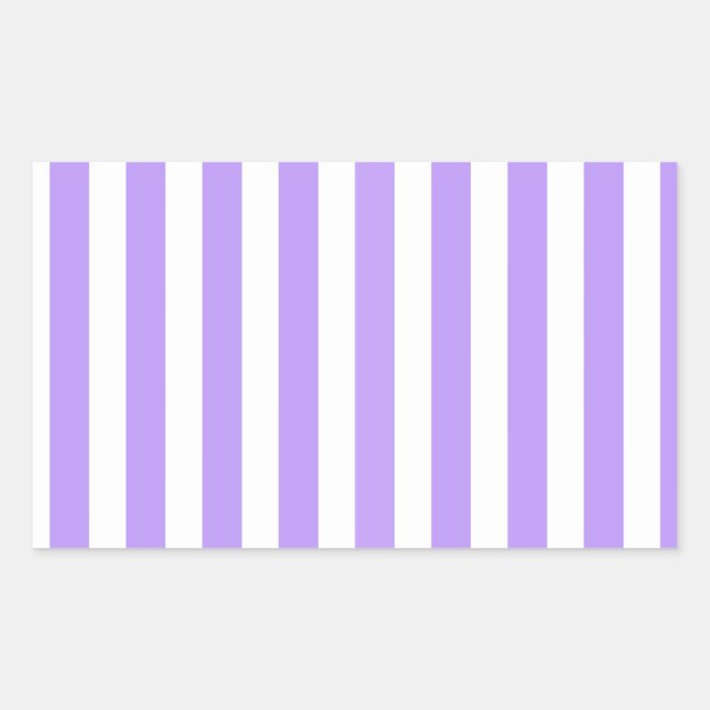 Sticker Rectangulaire Bandes de bonbons violettes et blanches (Devant)