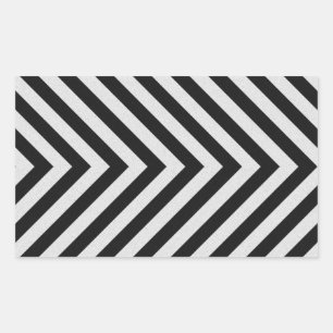 Sticker Rectangulaire Bandes de danger noir et blanc texturées