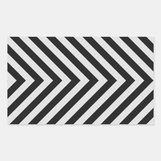 Sticker Rectangulaire Bandes de danger noir et blanc texturées (Devant)
