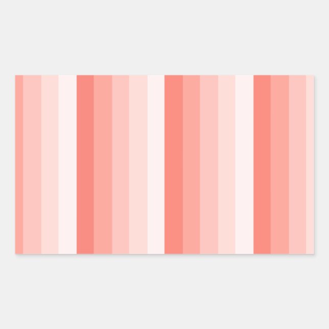 Sticker Rectangulaire Bandes d'ombre de pêche corail (Devant)