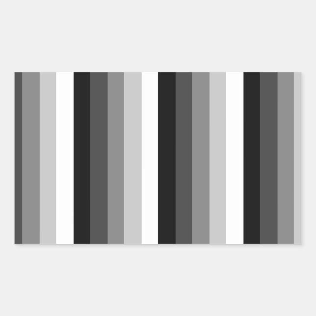 Sticker Rectangulaire Bandes d'ombre noir et blanc (Devant)