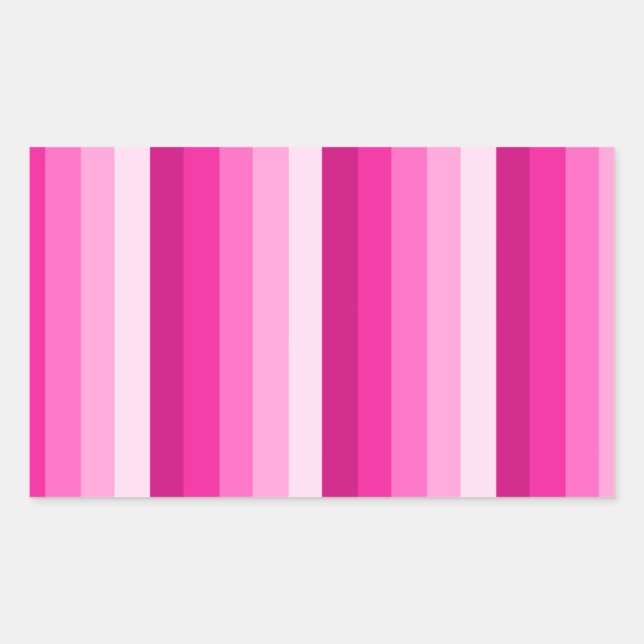 Sticker Rectangulaire Bandes d'ombre rose chaud (Devant)