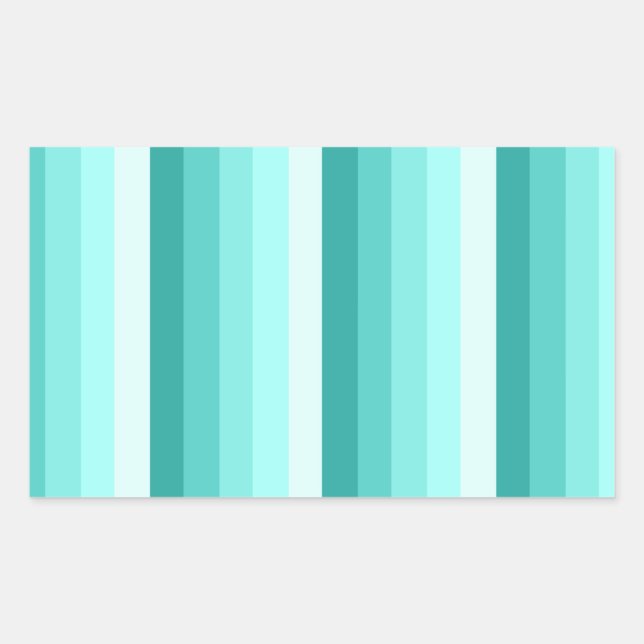 Sticker Rectangulaire Bandes d'ombre turquoise (Devant)