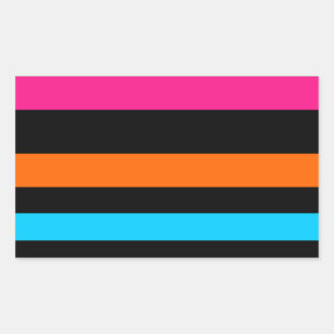 Sticker Rectangulaire Bandes néon