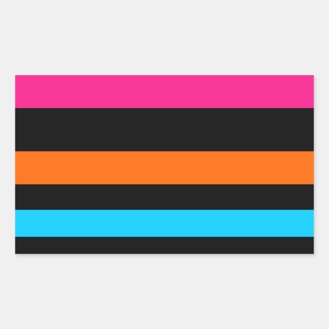 Sticker Rectangulaire Bandes néon (Devant)