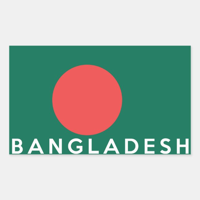 Sticker Rectangulaire bangladesh pays drapeau symbole nom texte (Devant)