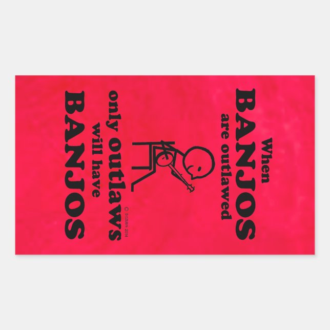 Sticker Rectangulaire Banjos interdit l'autocollant rectangulaire (Devant)