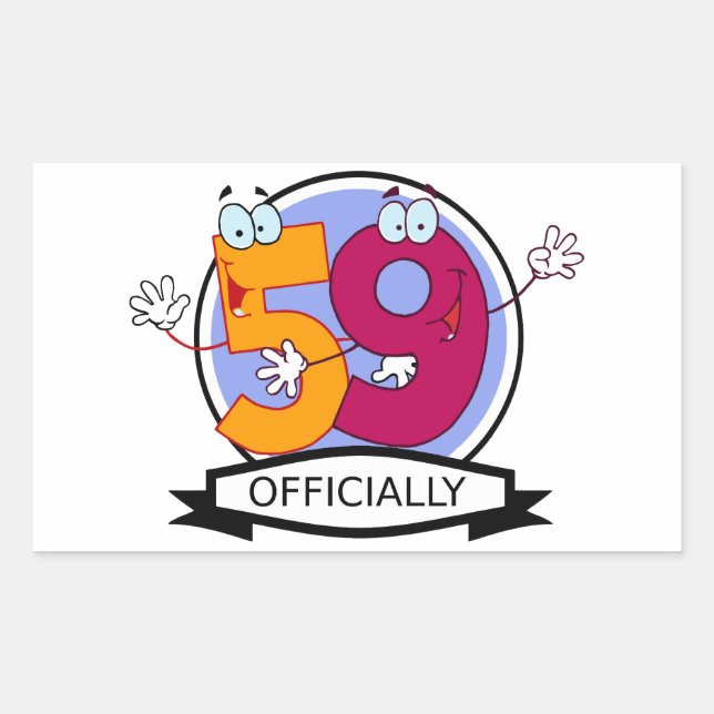 Sticker Rectangulaire Bannière d'anniversaire officielle 59 (Devant)