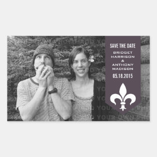 Sticker Rectangulaire Bannière de floraison chic violet Enregistrer les
