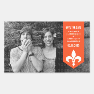 Sticker Rectangulaire Bannière de floraison orange chic Enregistrer les