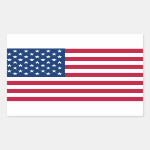 Sticker Rectangulaire Bannière étoilée de drapeau américain des