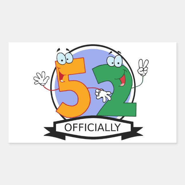 Sticker Rectangulaire Bannière officielle 52 Anniversaire (Devant)