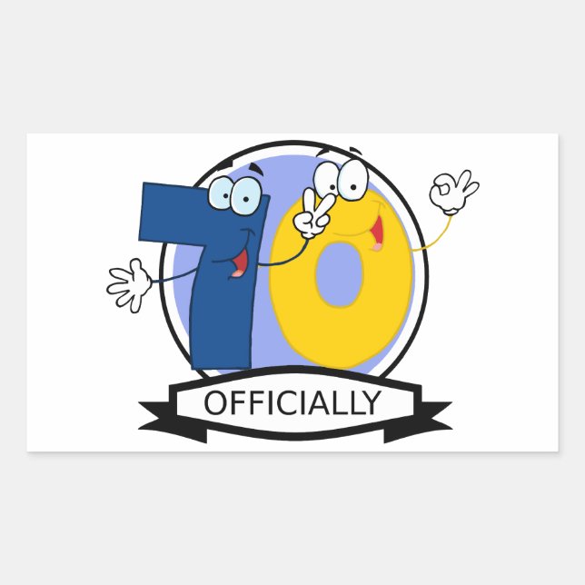 Sticker Rectangulaire Bannière officielle de 70 ans (Devant)