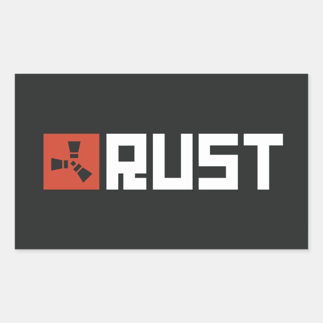Sticker Rectangulaire Bannière RUST (Devant)