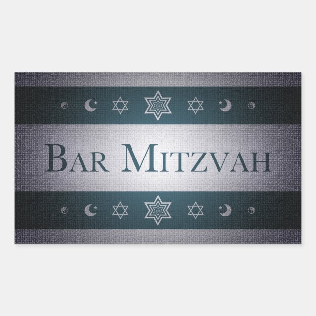 Sticker Rectangulaire Bar Mitzvah (Devant)