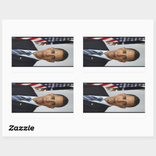 Sticker Rectangulaire Barack Obama Président américain Portrait de la Ma