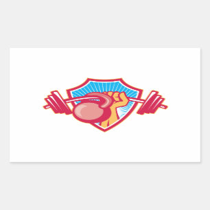 Sticker Rectangulaire Barbell Kettlebell Crest