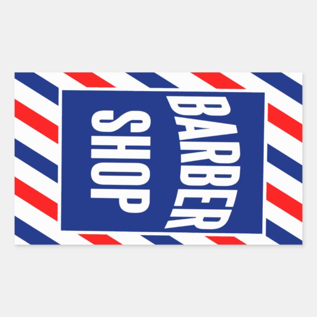 Sticker Rectangulaire Barbershop (Devant)