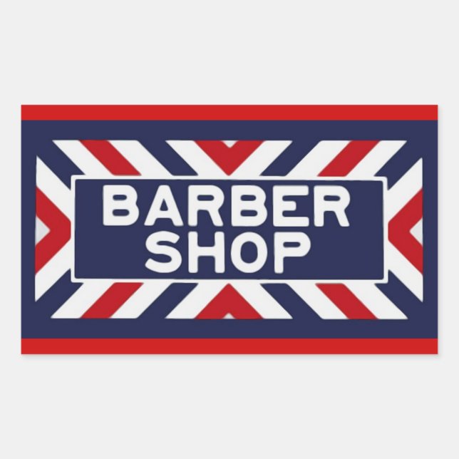 Sticker Rectangulaire Barbershop (Devant)