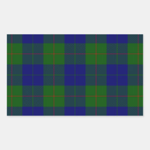 Sticker Rectangulaire Barclay tartan bleu vert plaid