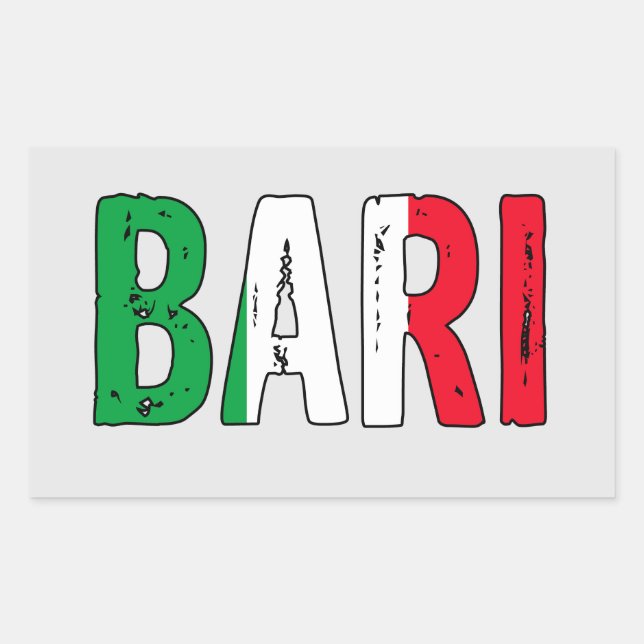 Sticker Rectangulaire Bari Italie (Devant)