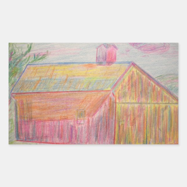 Sticker Rectangulaire Barne Art (Devant)