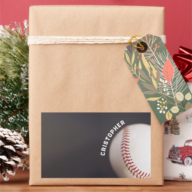 Sticker Rectangulaire Baseball personnalisé (vacances)