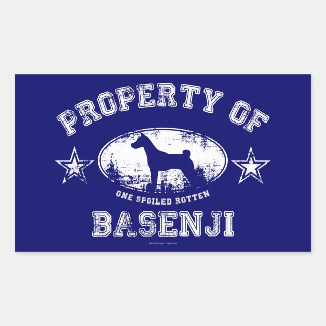 Sticker Rectangulaire Basenji (Devant)
