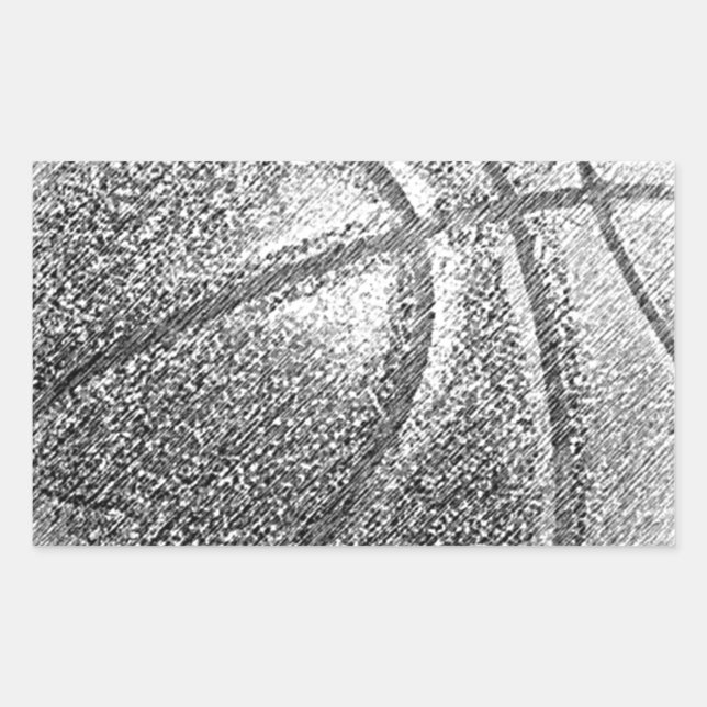 Sticker Rectangulaire Basket-ball avec effet crayon (Devant)