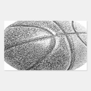 Sticker Rectangulaire Basket-ball avec effet crayon