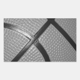 Sticker Rectangulaire Basket-ball noir et blanc