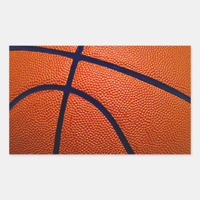 Sticker Rectangulaire Basket-ball orange et noir (Devant)