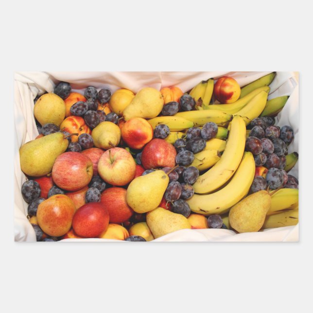 Sticker Rectangulaire Basket Full Of Fruits (Devant)