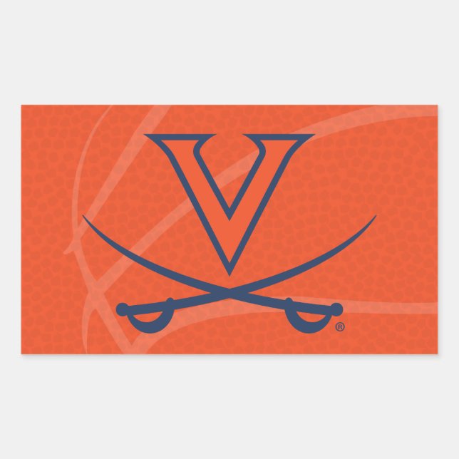 Sticker Rectangulaire Basketball des Cavaliers de Virginie (Devant)