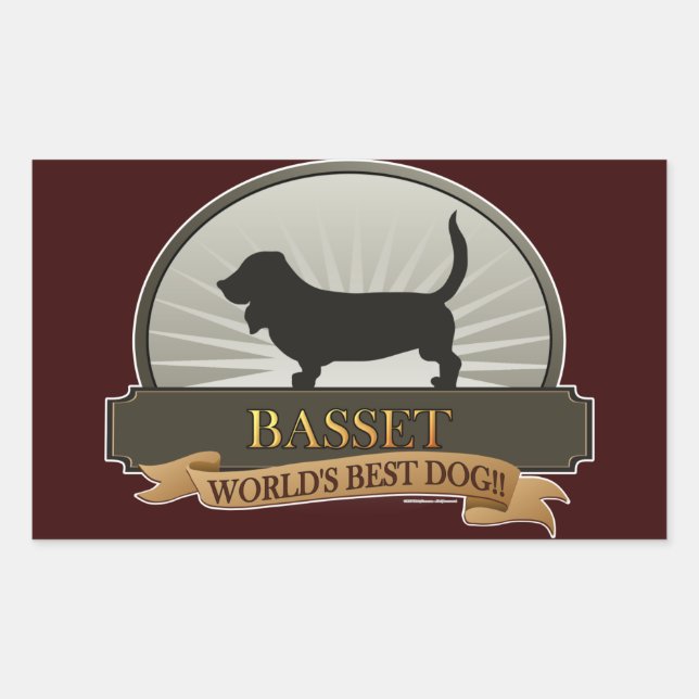 Sticker Rectangulaire Basset (Devant)