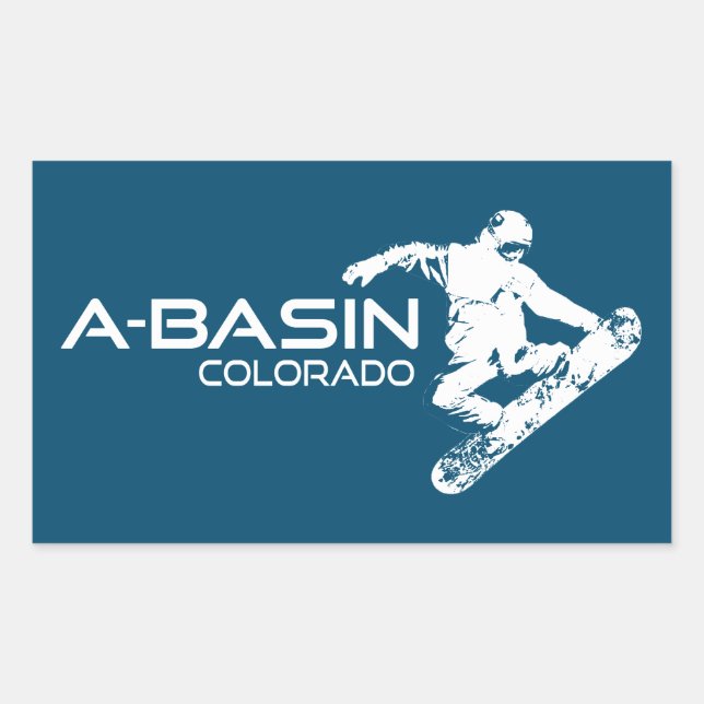 Sticker Rectangulaire Bassin d'Arapahoe Colorado Snowboard (Devant)
