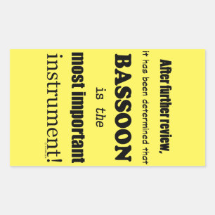 Sticker Rectangulaire Bassoon Instrument le plus important Sti rectangul