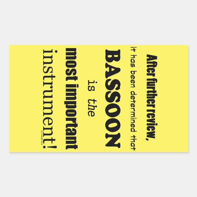 Sticker Rectangulaire Bassoon Instrument le plus important Sti rectangul (Devant)