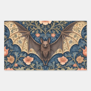 Sticker Rectangulaire Bat volant élégant William Morris Inspiré Floral