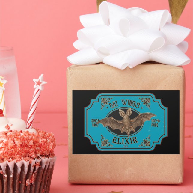 Sticker Rectangulaire BAT WINGS ELIXIR drôle halloween (Fête)