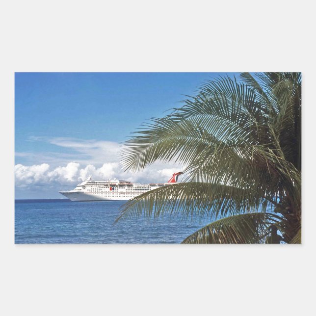 Sticker Rectangulaire Bateau de croisière carnavalesque amarré à Grand C (Devant)