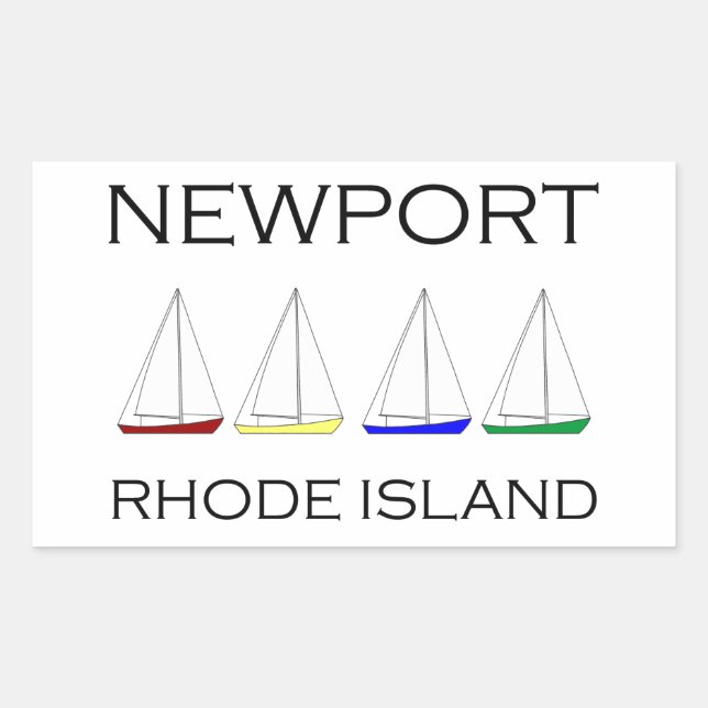 Sticker Rectangulaire Bateaux marins Newport Rhode Island (Devant)