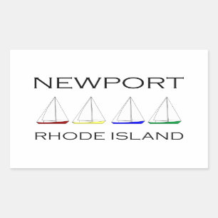 Sticker Rectangulaire Bateaux marins Newport Rhode Island