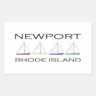 Sticker Rectangulaire Bateaux marins Newport Rhode Island