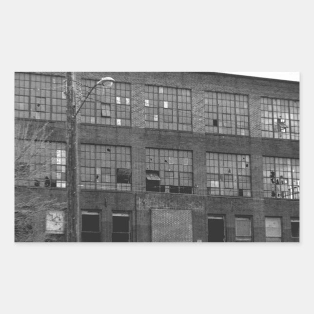 Sticker Rectangulaire Bâtiment industriel abandonné (Devant)
