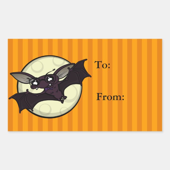STICKER RECTANGULAIRE BÂTISSEURS CADEAUX DE BAT RECTANGLE HALLOWEEN (Devant)