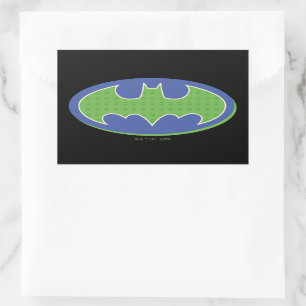 Sticker Rectangulaire Batman   Symbole pourpre et vert