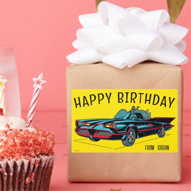 Sticker Rectangulaire Batmobile | Joyeux anniversaire (Fête)